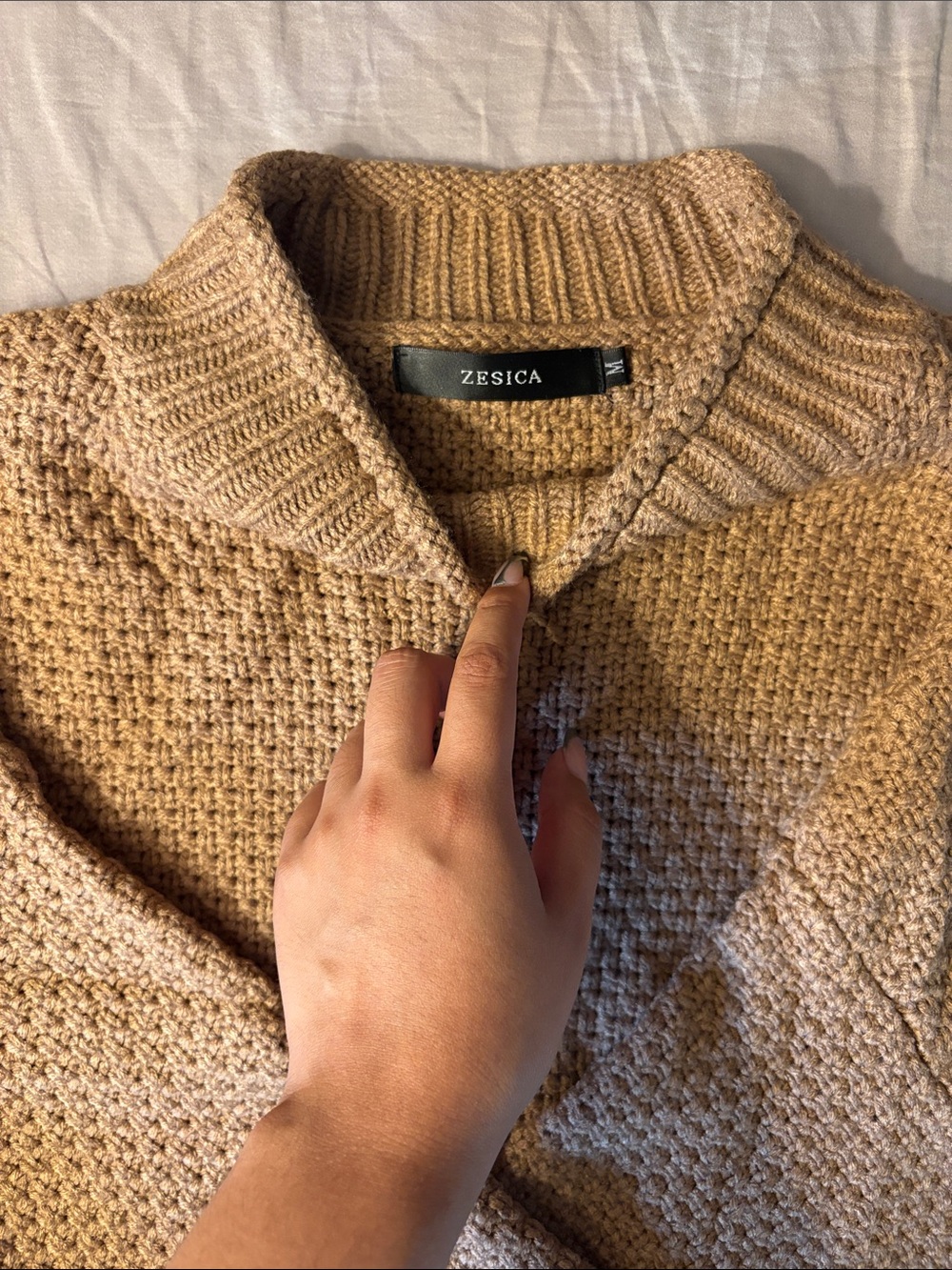 Zesica Women's Cozy Chunky Knit Turtleneck Sweater in Cream-Tan